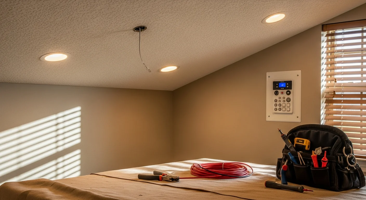 Modern lighting control system installed in a commercial office space