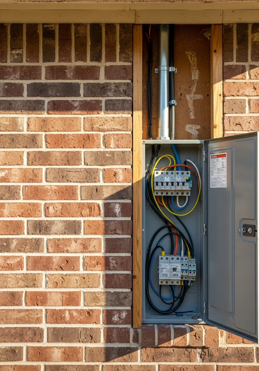 Close-up of professional work being performed on a Bullard property exterior.